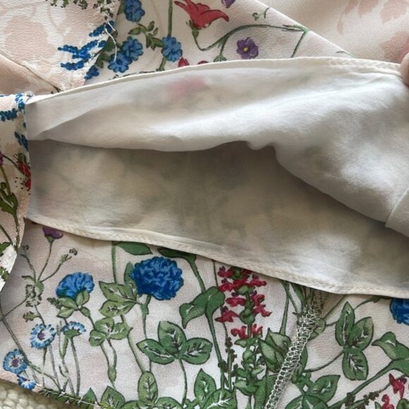 Maje Riviere Floral-Print Silk Crepe De Chine Mini Dress Size EU 36 - Picture 7 of 16